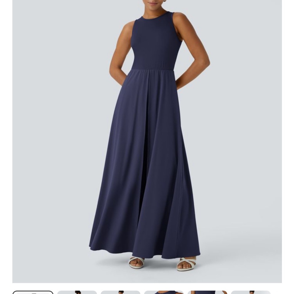 HALARA Navy Blue Maxi Dress